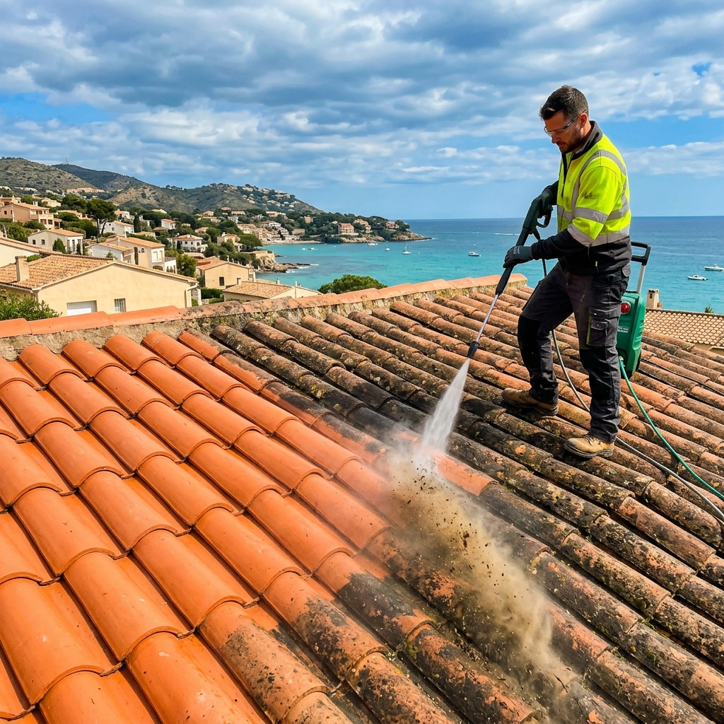 Démoussage toiture dans le Var : mousse, lichen et entretien méditerranéen
